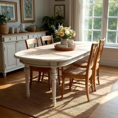 Distressed Top Oval Dining Table