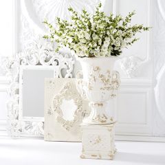 Distressed Urn With Base 2 Pieces