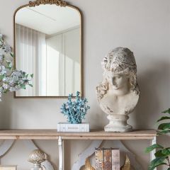 Distressed White Female Bust Statue