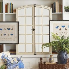 Distressed Windowpane Mirror Wall Decor