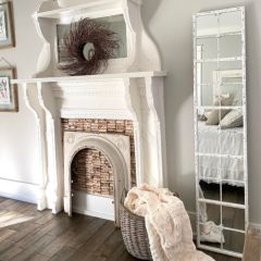 Distressed Windowpane Wall Mirror