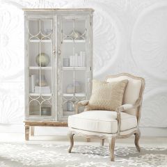 Distressed Wood and Metal Curio Cabinet