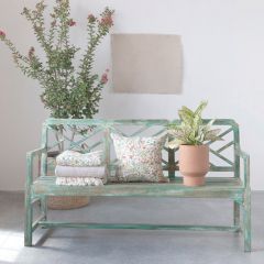 Distressed Wood Bench