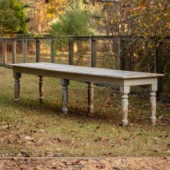 Distressed Wood Long Farmhouse Gathering Table