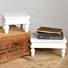 Distressed Wood Riser Set of 2