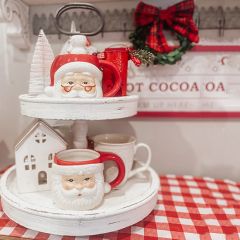 Distressed Wood Tiered Tray