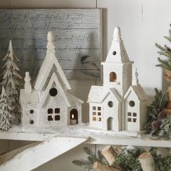 Distressed Wood Village Church