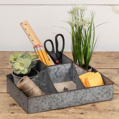 Divided Galvanized Tray Organizer