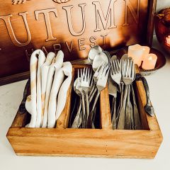 Divided Recycled Wood Box With Handles