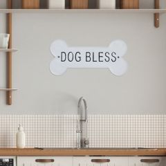 Dog Bless Bone Metal Wall Sign Set of 2