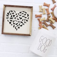 Dog Heart White Framed Wall Decor