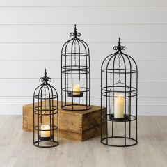 Dome Cage Hanging Candle Holder Set of 3