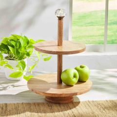 Door Knob 2 Tier Wooden Server