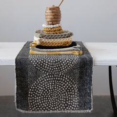 Dot Pattern Cotton Canvas Table Runner