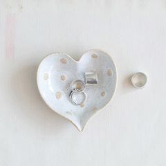 Dotted Heart Stoneware Dish