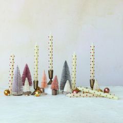 Dotted Unscented Taper Candles Set of 2