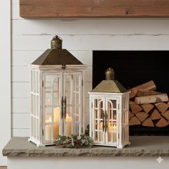 Double Door Candle Lantern Set of 2