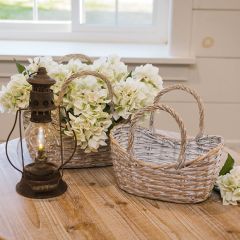 Double Handle Flower Basket Set of 2
