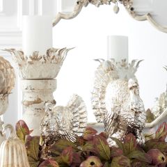 Double Sided Silver Plated Turkey Figures Set of 2