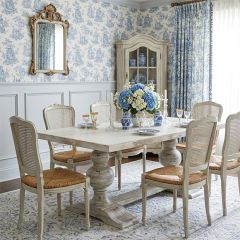 Double Urn Pedestal Rectangle Dining Table