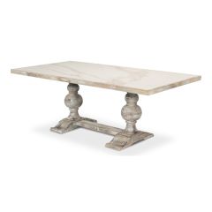 Double Urn Pedestal Rectangle Dining Table