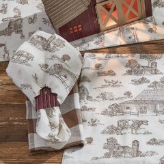 Down on The Farm Toile Cloth Napkin Set of 4
