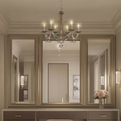 Draping Crystals Candle Style Chandelier Gold