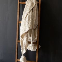 Dreamy Classic Cream Tasseled Throw Blanket