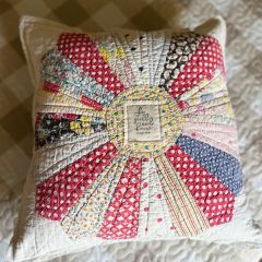 Dresden Plate Quilted Be Still Accent Pillow