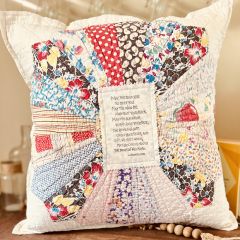 Dresden Plate Quilted Irish Blessing Accent Pillow