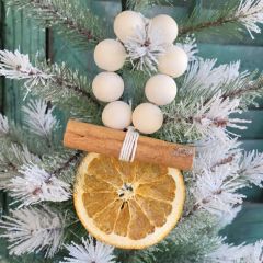 Dried Orange and Cinnamon Bead Ornament Set of 4