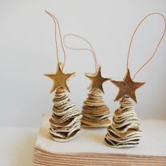 Dried Orange Peel Tree Ornament Set of 3