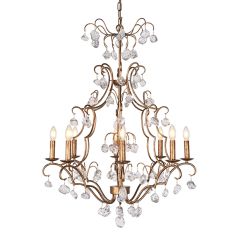 Drop Crystal Pendant Chandelier 8 Bulbs | SHIPS FREE