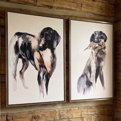 Duck Dogs Framed Canvas Print Set of 2