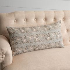 Dusty Blue Floral Lumbar Pillow