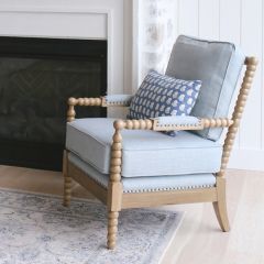 Dusty Blue Upholstered Accent Chair