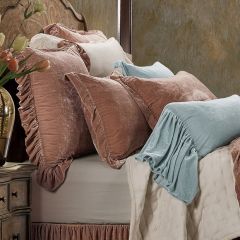 Dusty Rose Long Ruffle Accent Pillow