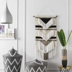 Textured Geometric Woven Wall Hanging