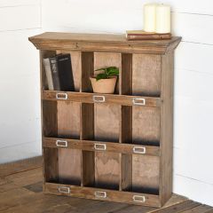 9 Cubby Retro Wood Shelf