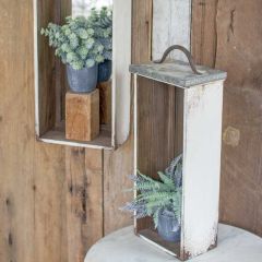 Mirrored Farmhouse Drawer Wall Shelves Set of 2