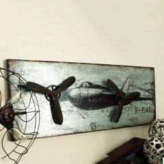 Propeller Plane Wall Decor Plaque