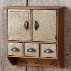 Iron and Wood Cubby Wall Shelf