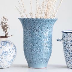 Decorative Debossed Terracotta Vase