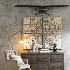 Vintage Inspired Dimensional Plane Wall Decor