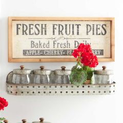 Tin Wall Shelf With Jars