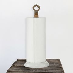 Marble and Wood Paper Towel Holder