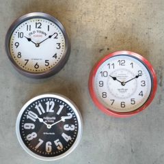 9 Inch Round Wall Clock Set of 3