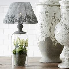 Glass Cloche With Lamp Shade