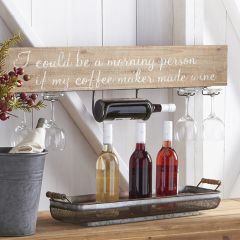 Wall Mounted Wine Bottle And Glass Rack