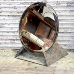 Rustic Round Tabletop Mirror